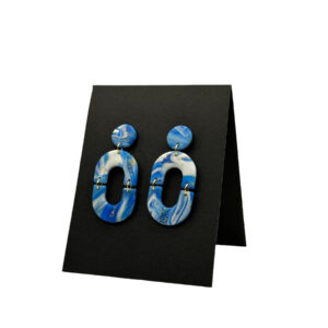 Cercei Handmade Colecția Magic Blue 3 din Lut Polimeric – Unicat!